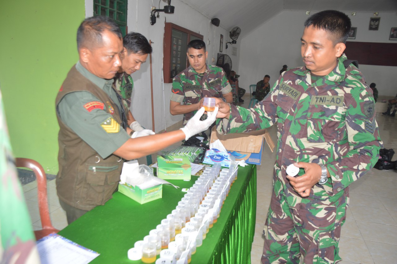 Personil Kodim 1420 Di Tes Urine Mendadak. Alhamdulillah, Semuanya Negatif..