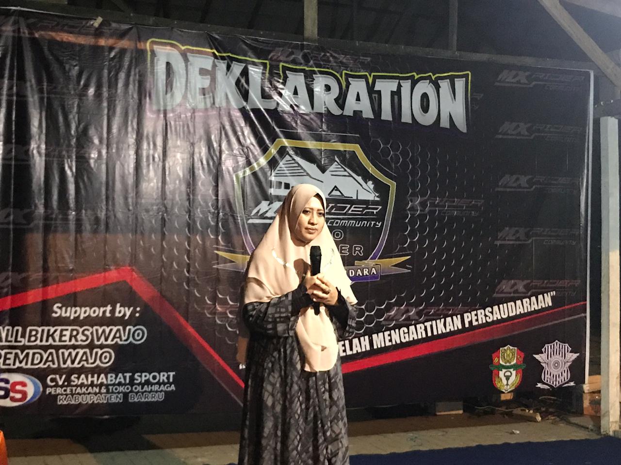 Deklarasi MX Rider. Hj Sitti Maryam Doakan Bikers Se Sulsel