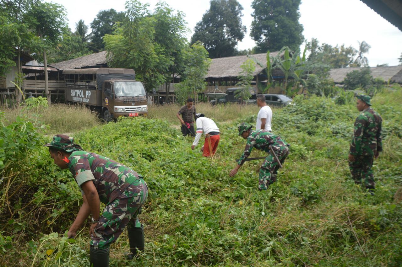 Kodim 1420 Sidrap Aplikasikan Materi Latnister Melalui Karya Bhakti