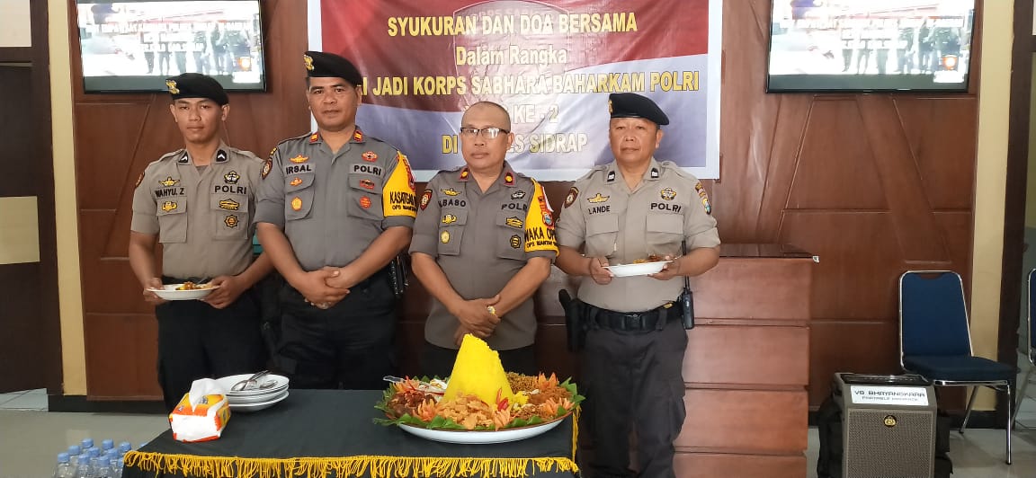 Milad ke-2 Korps Sabhara, Polres Sidrap Gelar Syukuran dan Doa Bersama