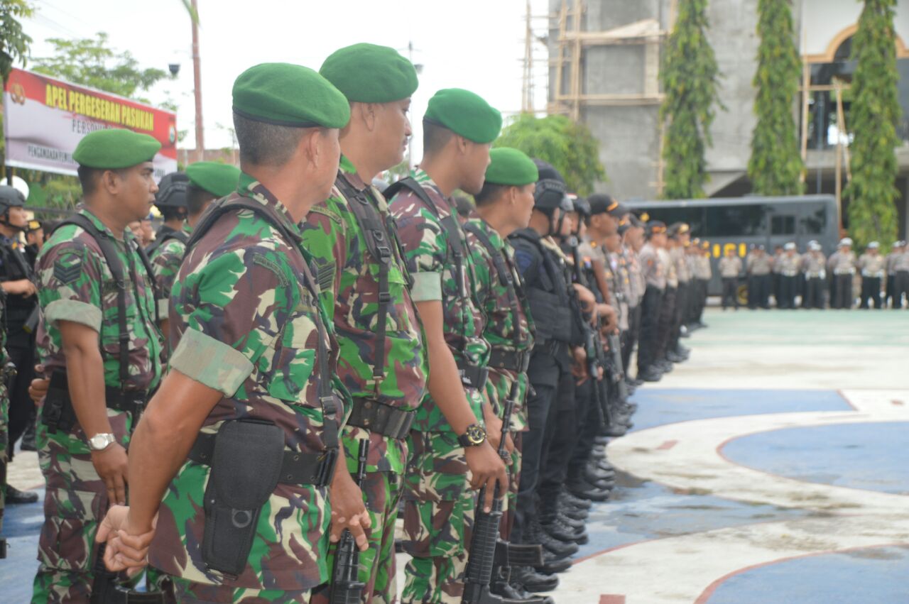 Personel Kodim 1420 Sidrap ikuti Apel Pergeseran Pasukan Pengamanan TPS Pemilu 2019