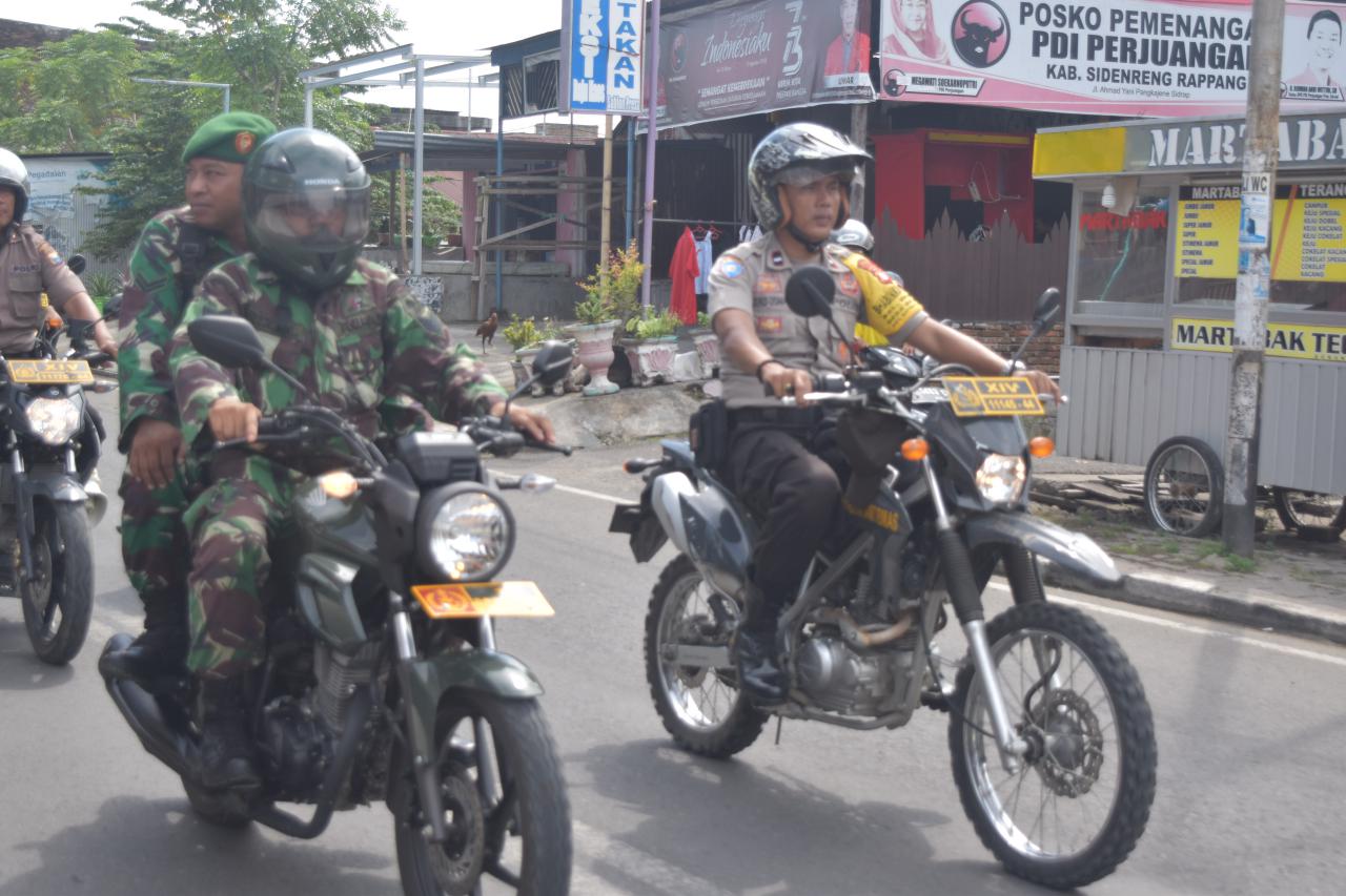 Jelang Pemilu, TNI-Polri Gelar Patroli Skala Besar di Sidrap