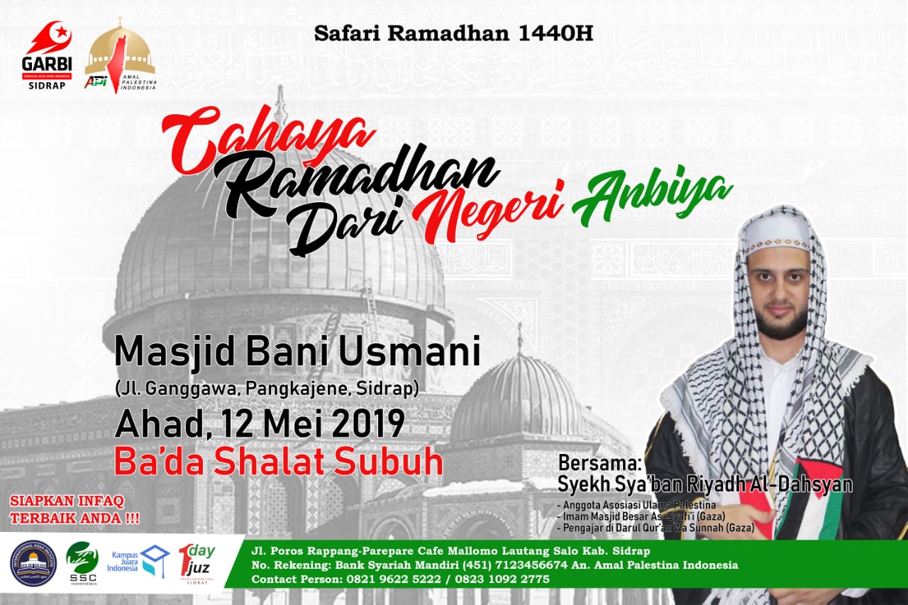 Galang Dana For Pray Palestina, Ulama Syekh Sya’ban Riyadh Tabligh Akbar di Sidrap