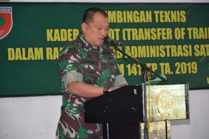 Korem 141 Toddopuli Melaksanakan Bimbingan Teknik Transfer Of Training