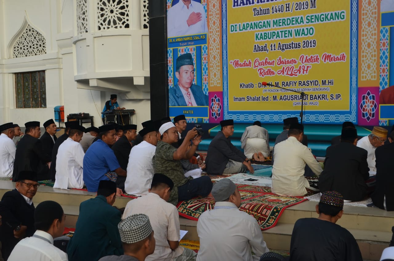 Bupati dan Wabup Wajo Shalat Idul Adha Bareng di Masjid Agung Ummul Qura