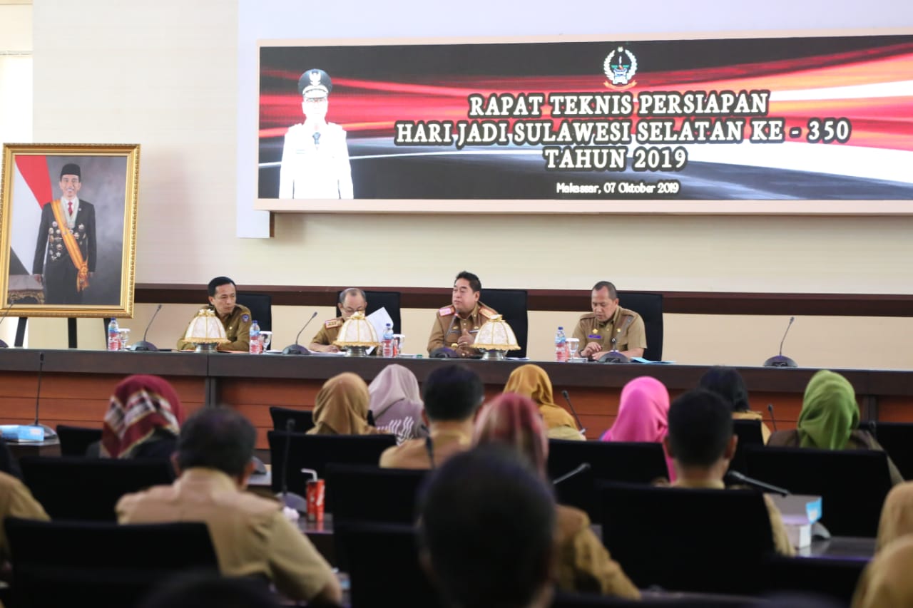 Sambut HUT Sulsel ke-350, Pemprov Gelar Rapat Teknis Persiapan