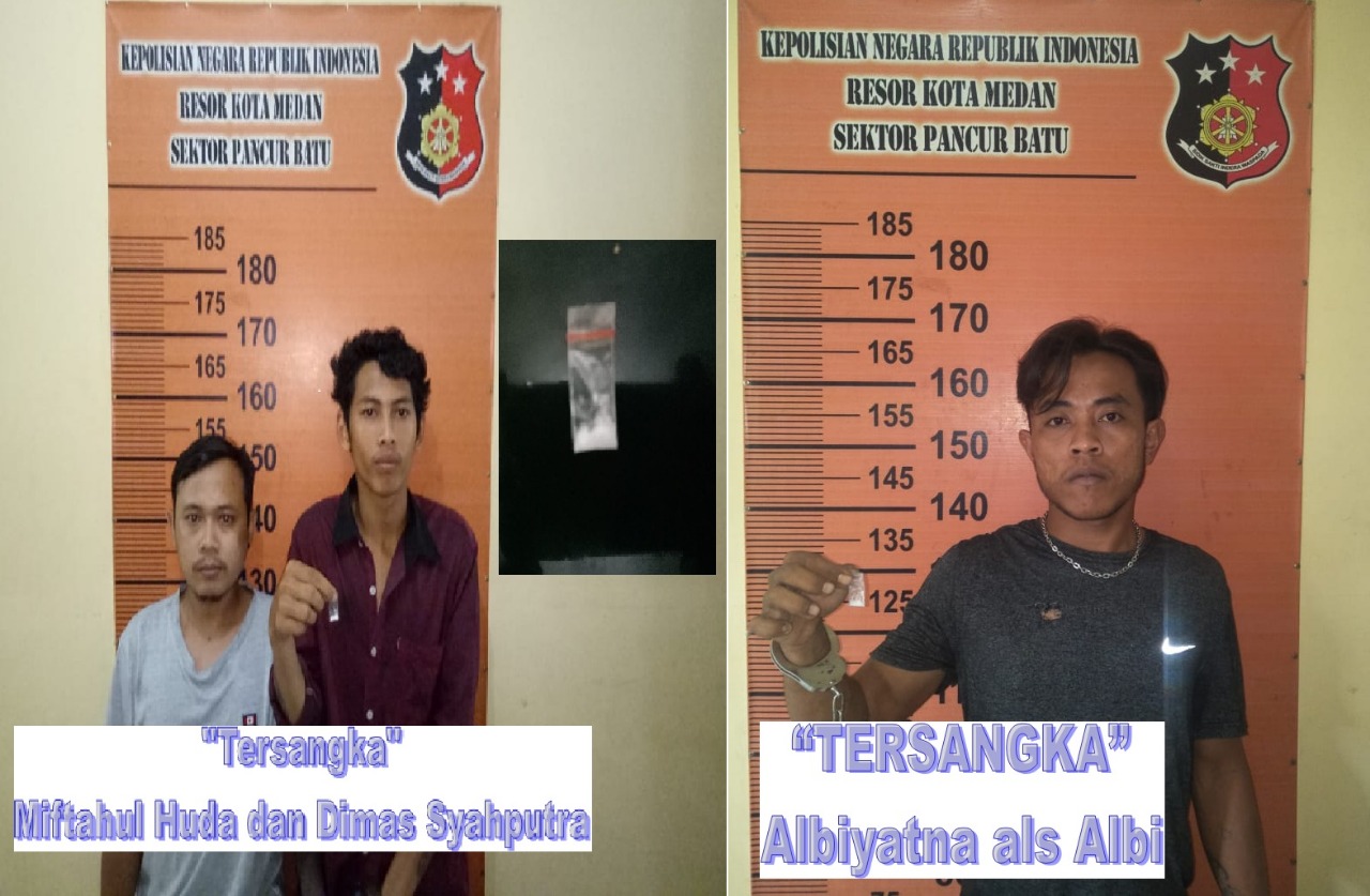 Kedapatan Memiliki Sabu-Sabu, Tim Pegasus Pancur Batu Tangkap 3 Pria Ini