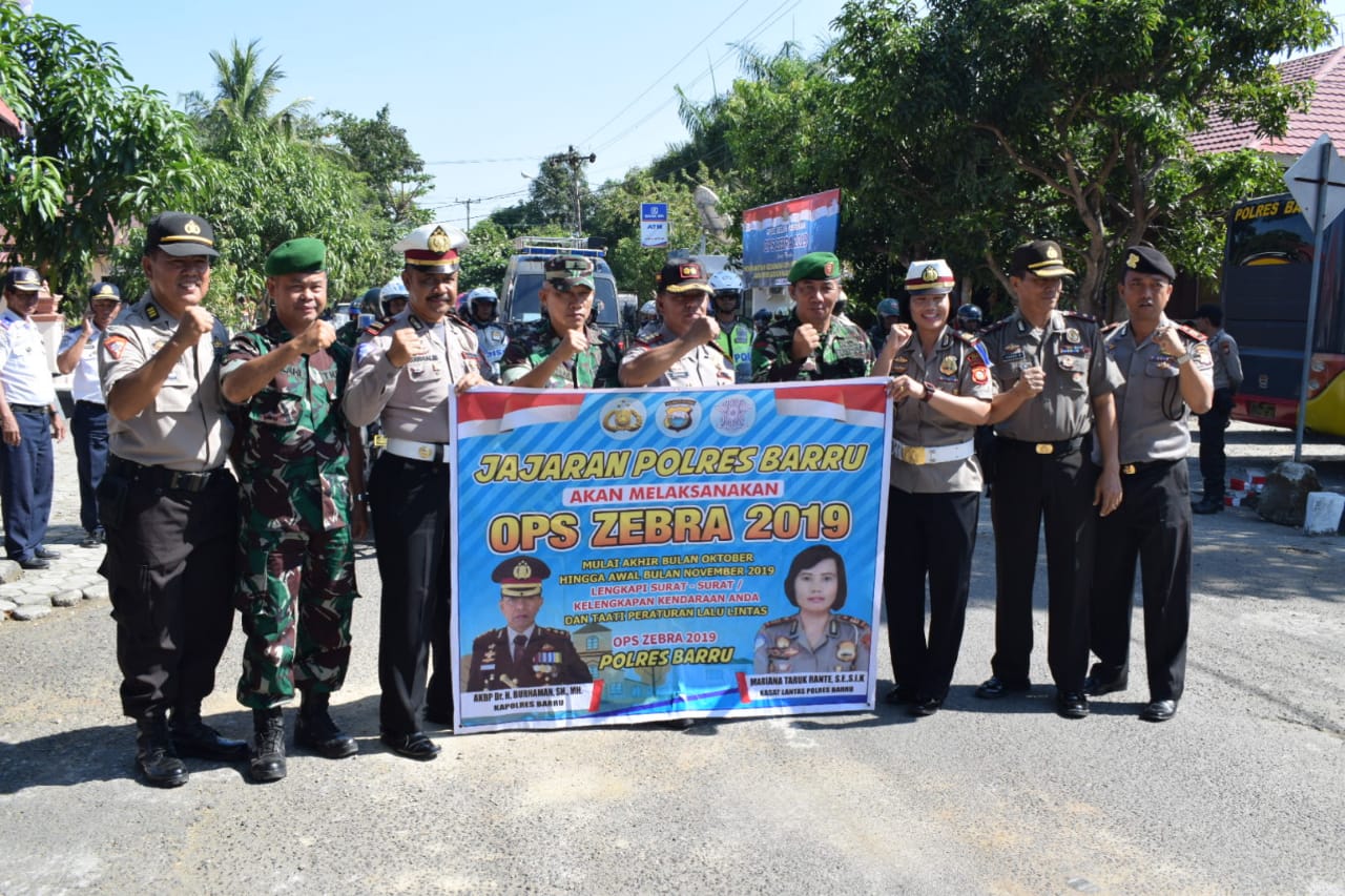 Satlantas Polres Barru Gelar Apel Ops Zebra 2019 Bersama Instansi Terkait