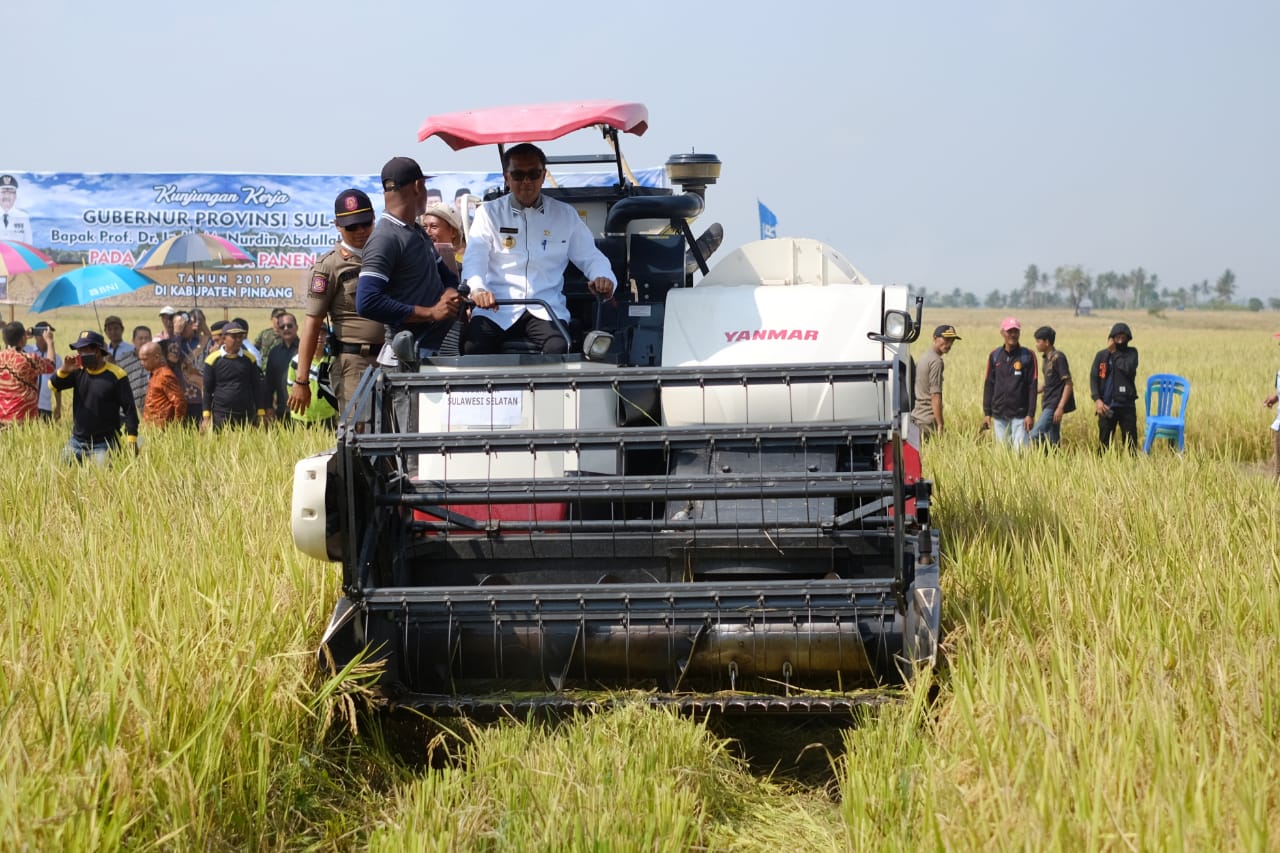 Nurdin Abdullah Panen Raya Padi Disaksikan Ribuan Masyarakat Pinrang