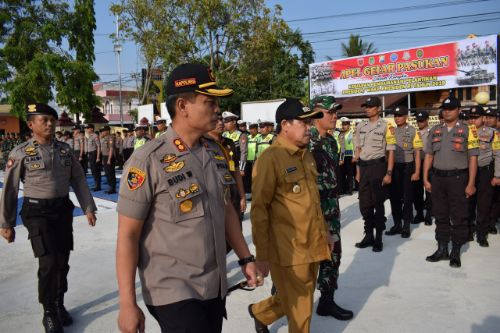 Amankan Pelantikan Presiden dan Wapres Terpilih, Kapolres Gelar Pasukan