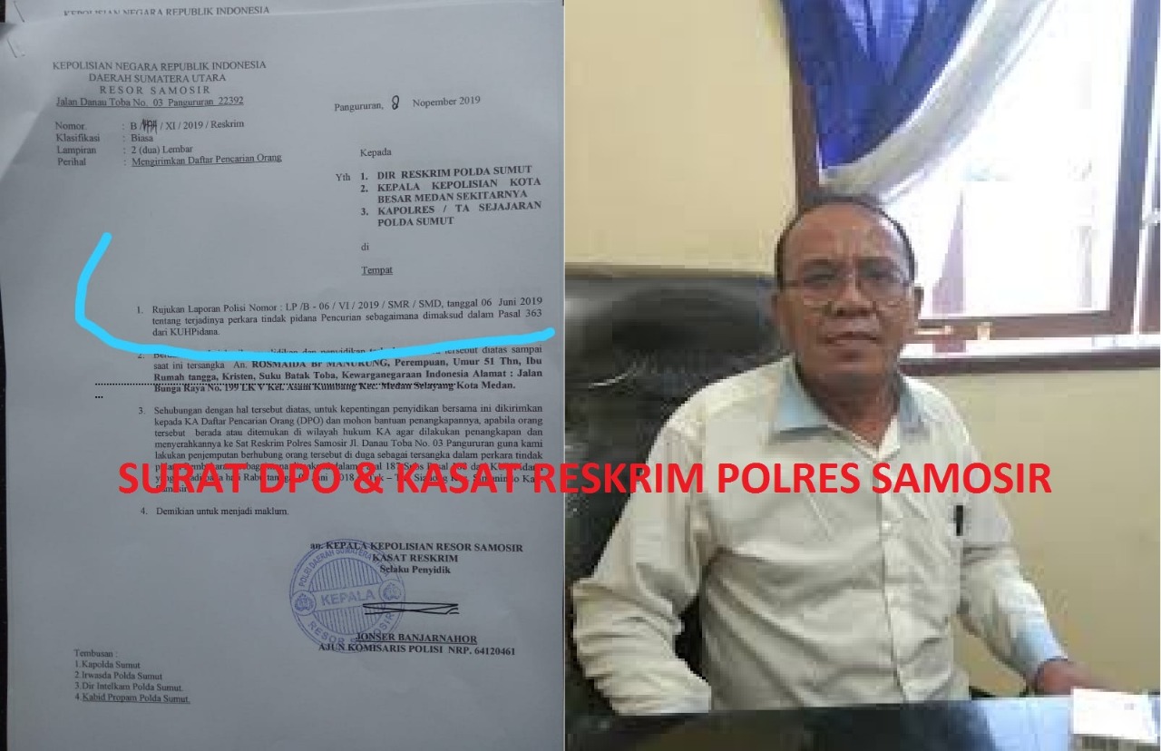 Aneh,! Surat DPO Dibuat Kasat Reskrim Polres Samosir Tuai Sorotan