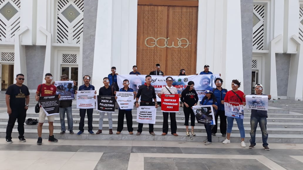 Seniman Sulsel Gelar Aksi Tolak Kekerasan Terhadap Jurnalis di Palestina