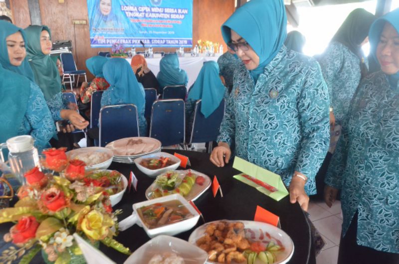 Lomba Cipta Menu Serba Ikan Se Kecamatan Dihadiri Bupati dan Ketua TP PKK Sidrap