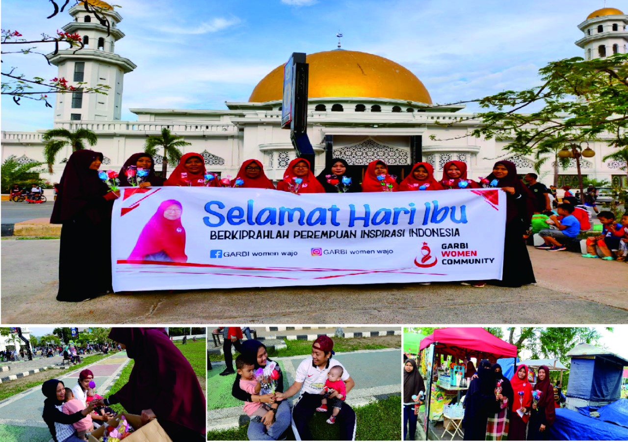 Peringati Hari Ibu, Garbi Women Wajo Bagi Bunga di Car Free Day