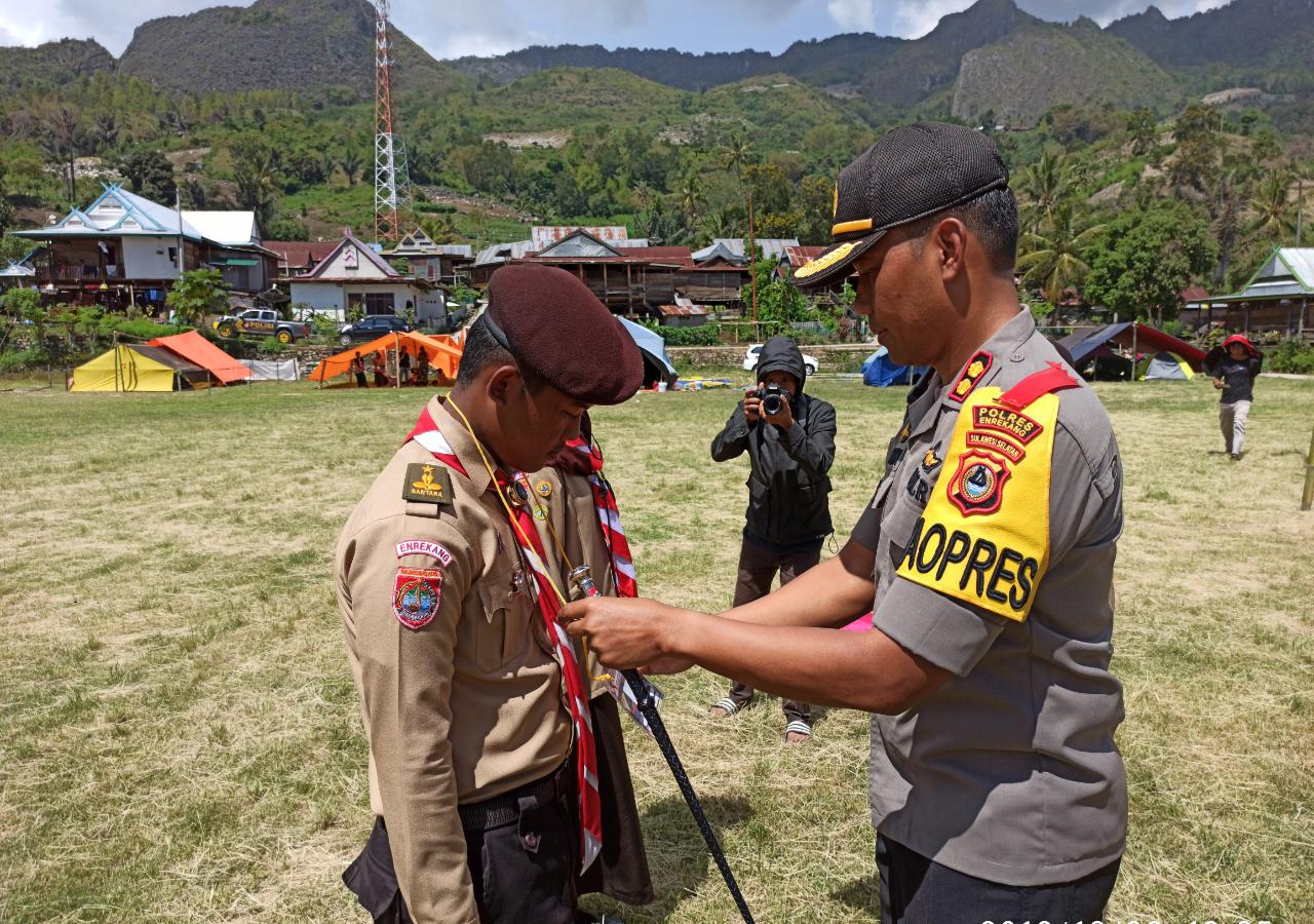 Kapolres Enrekang Buka Perkemahan Bakti Saka Bhayangkara Tahun 2019