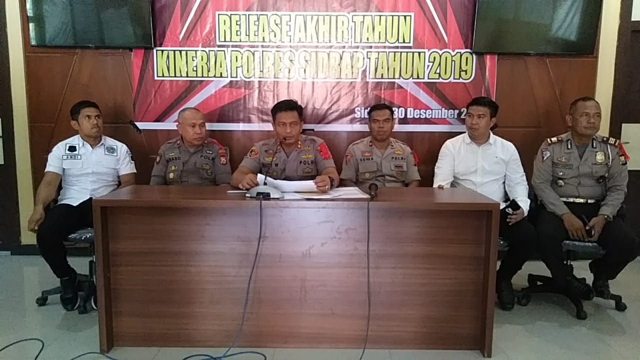 Kaleidoskop 2019 di Polres Sidrap. Tangani 425 LP, Terselesaikan 307 Kasus