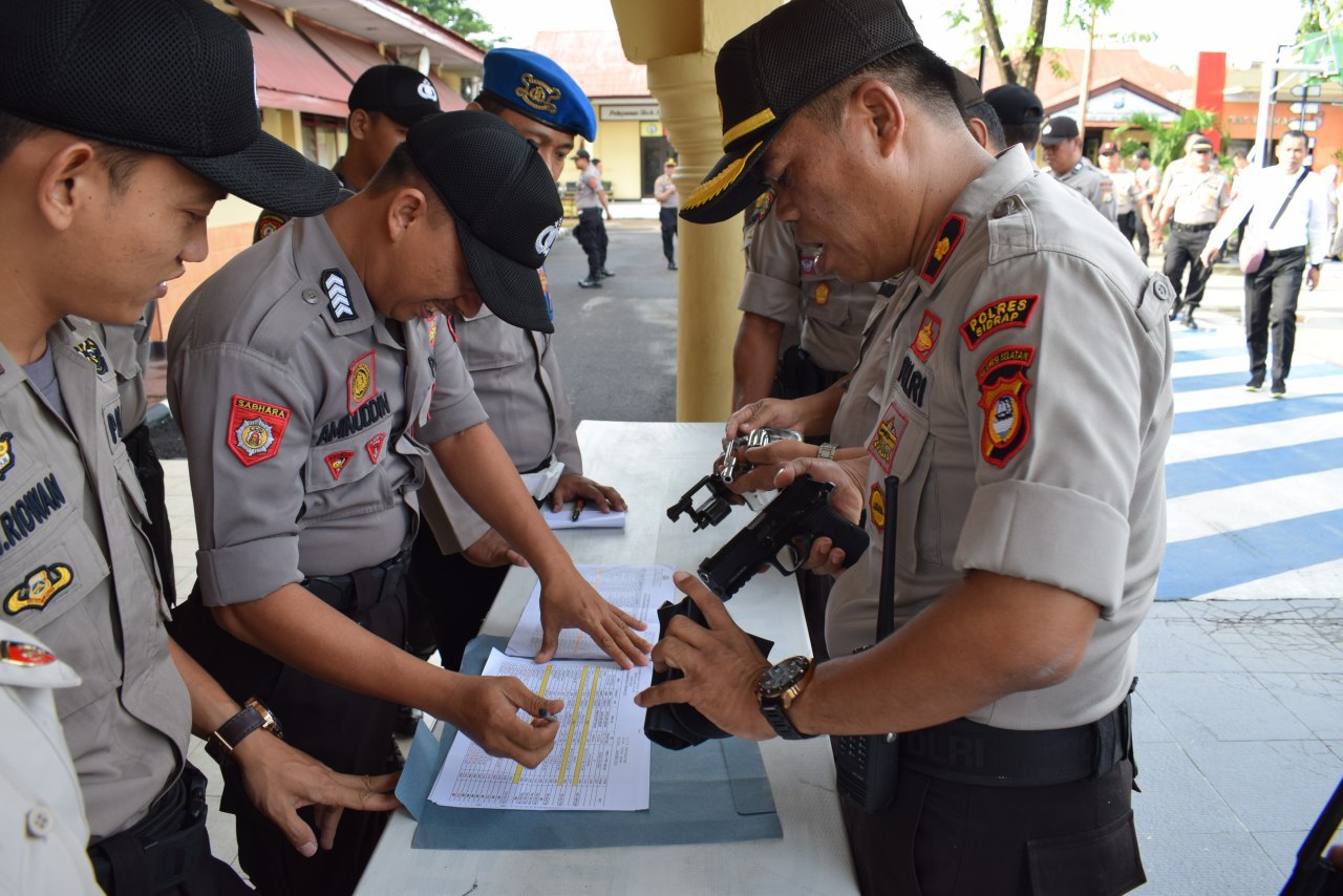 Polres Sidrap Laksanakan Pemeriksaan Senpi. Begini Tujuannya