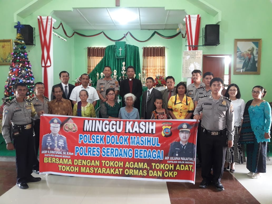 Minggu Kasih Dimanfaatkan Polres Sergai Ibadah Bersama Masyarakat Di GKPI Desa Martebing