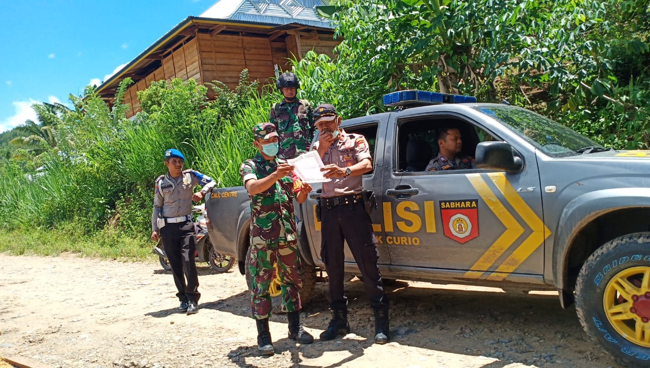 TNI-Polri di Enrekang Turun Serukan Himbauan Cegah Virus Covid-19