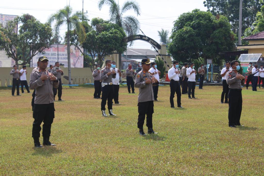 Menjemur Diri Setiap Hari Cara Cegah Penyebaran Covid -19 di Jajaran Polres Sergai