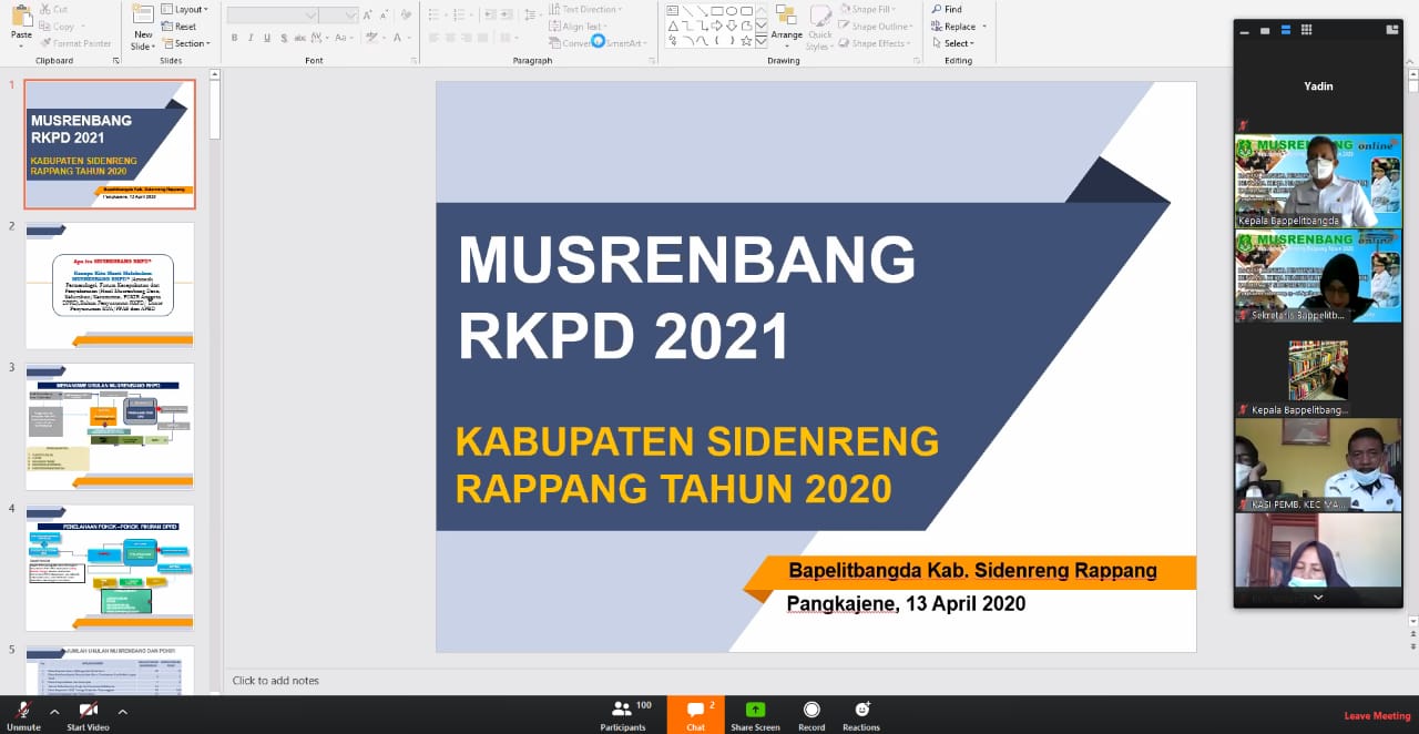 Pemkab Sidrap Terapkan Musrenbang Daring Demi Cegah Wabah Covid-19