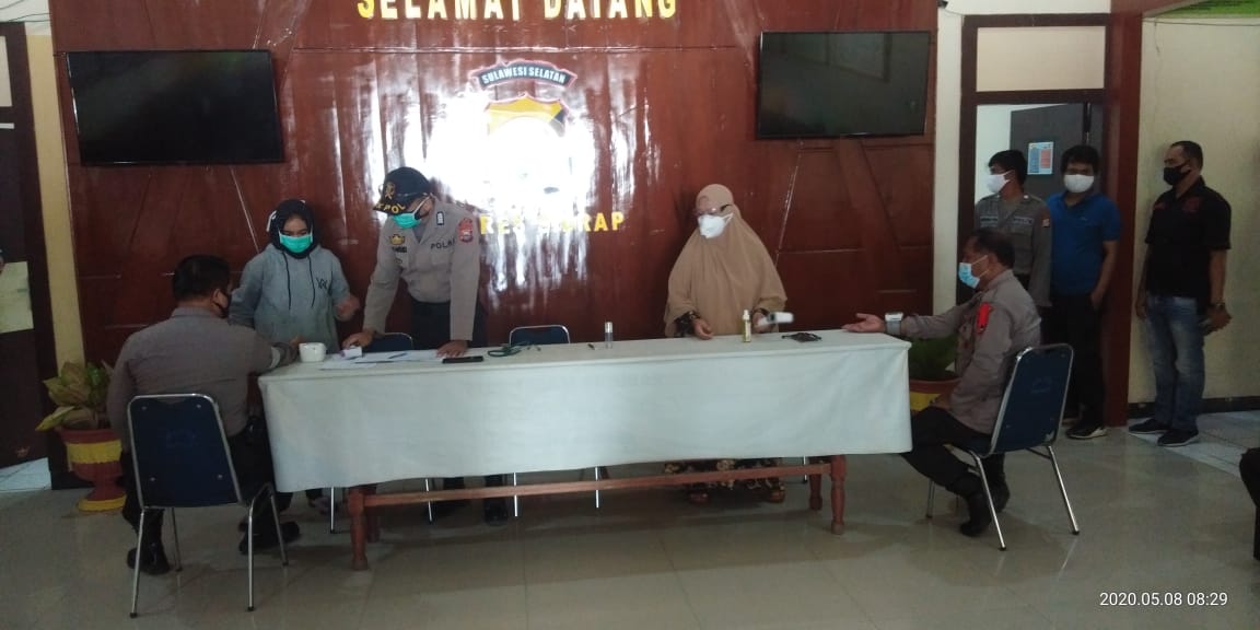 Seluruh Personil Polres Sidrap Lalukan Pemeriksaan Kesehatan Tangkal Wabah Covid-19