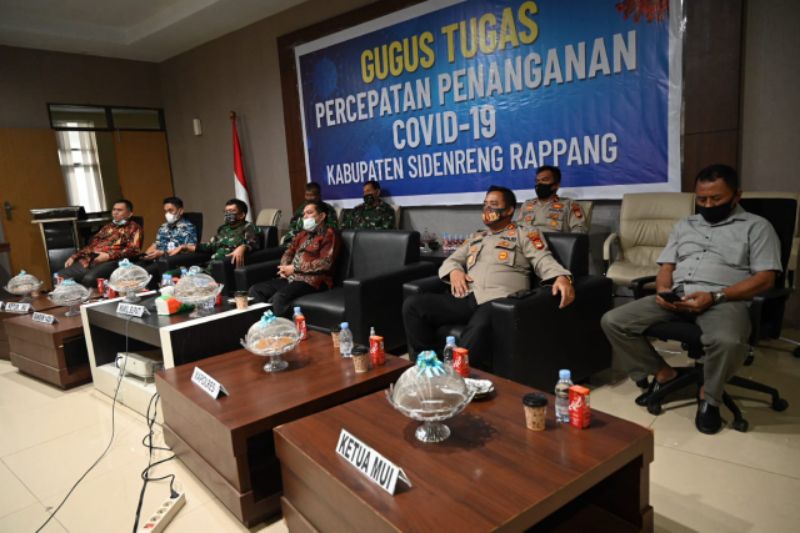 Virtual Panglima TNI dan Kapolri Diikuti Gugus Tugas Sidrap Ikuti Rakor 