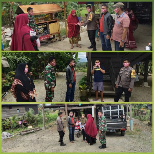 Sinerjitas TNI-Polri di Sidrap, Aktif Temui Warga Desa Sambil Bagi Masker