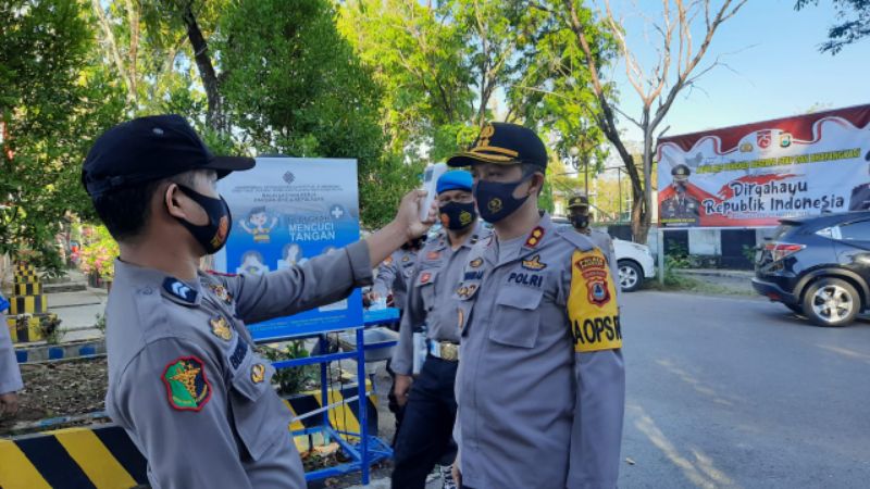 Terapkan Protokol Kesehatan Guna Cegah Penyebaran Virus Corona, Polres Pangkep Lakukan Ini