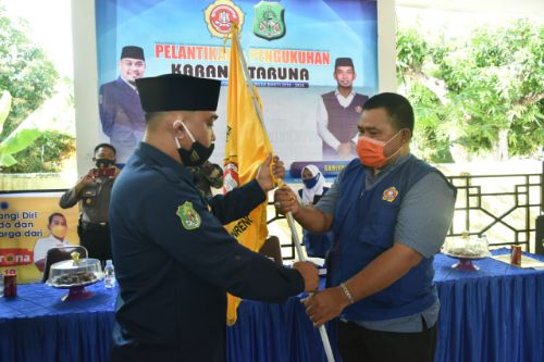 Ketua KT Kabupaten Sidrap Kukuhkan Pengurus Karang Taruna Kecamatan Baranti Periode 2019-2024