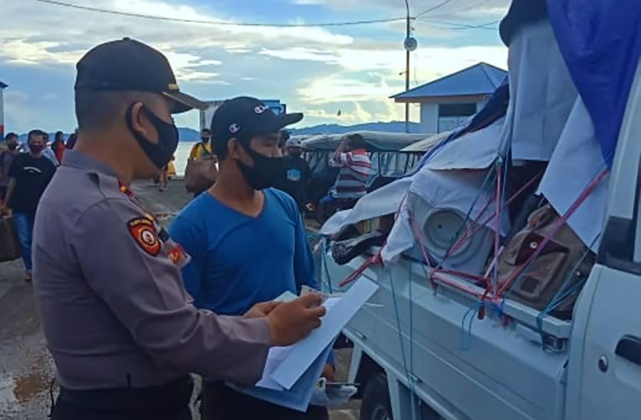 Polsek Pagimana Perketat Pemeriksaan di Pelabuhan Penyebrangan