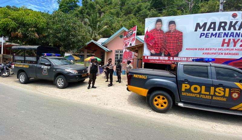 Sabhara Polres Banggai Gelar Patroli dan Sambang di Posko Pemenangan Bakal Paslon