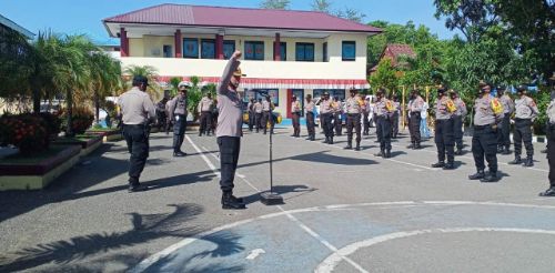 Cek Kesiapan Personil PAM Kampanye Pilkada Pangkep, Begini Pesan Moril Kapolres Ibrahim Aji 