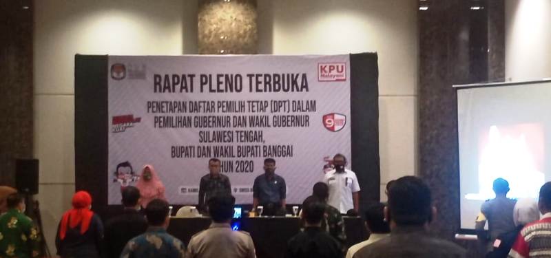 Rapat Pleno Terbuka Penetapan DPT Pilkada 2020 Turut Disaksikan Kapolres Banggai