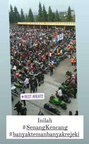 Kopdargab Senang Kencang di Bandung Pecah, Riding Biker ‘Menyemut’ di Tikum Rest Area 72 Lembang