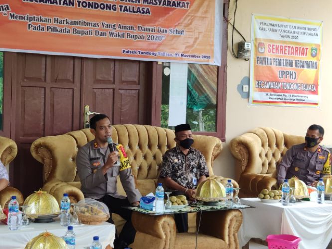 Kunjungan Kamtibmas ke Tondong Tallasa, Kapolres Pangkep Harap Pilkada Tercipta Aman dan Sehat 