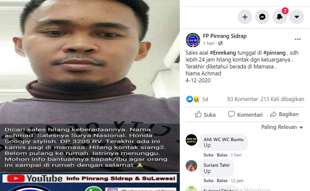 Hilang Tanpa Kabar, Nak Achmad Pulanglah, Keluarga Merindukanmu