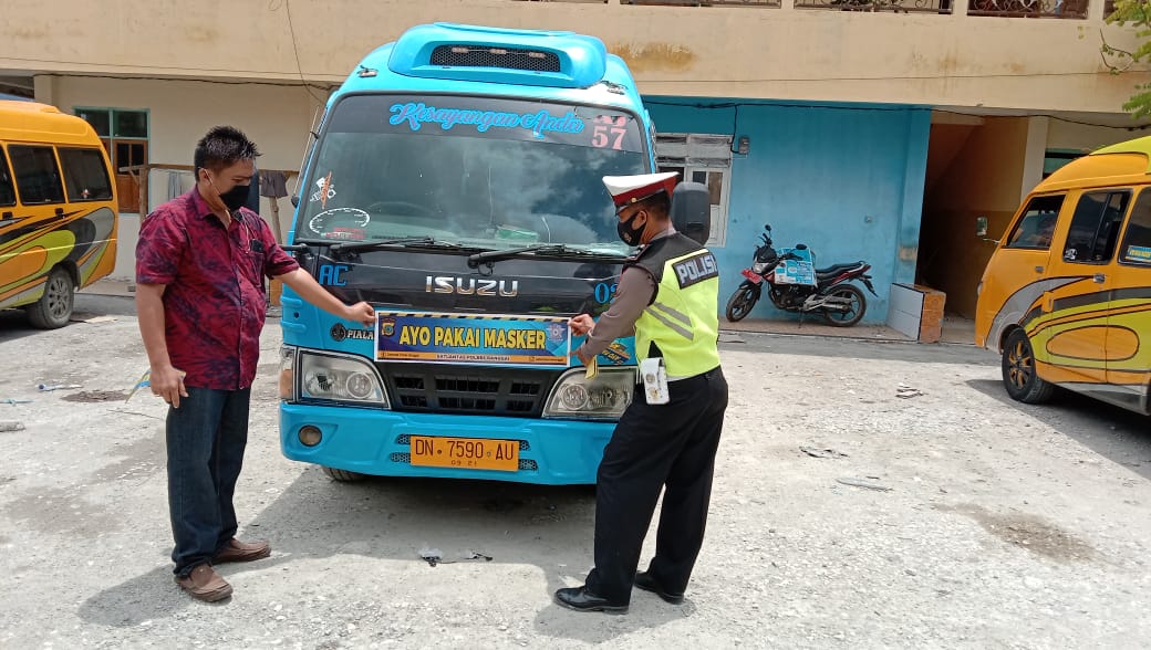 Unit Dikyasa Satlantas Polres Banggai Gencar Sosialisasi Prokes