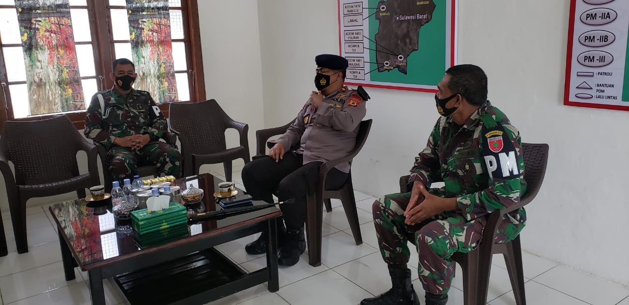 Jaga Sinergitas TNI-POLRI, Danyon Brimob Parepare Silaturahmi di Mako Detasemen Polisi Militer