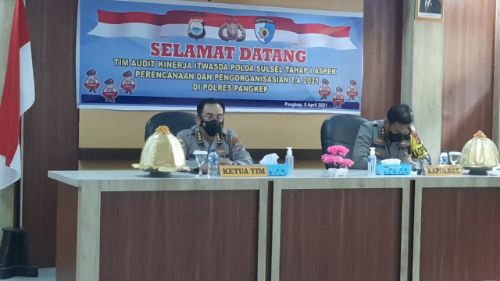 Kapolres Pangkep Terima Tim Audit Kinerja Itwasda Polda Sulsel