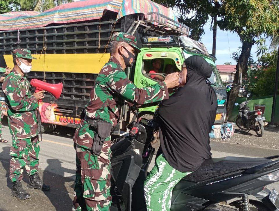 Dandim 1420 Sidrap Sidak Penggunaan Masker di Tempat Keramaian