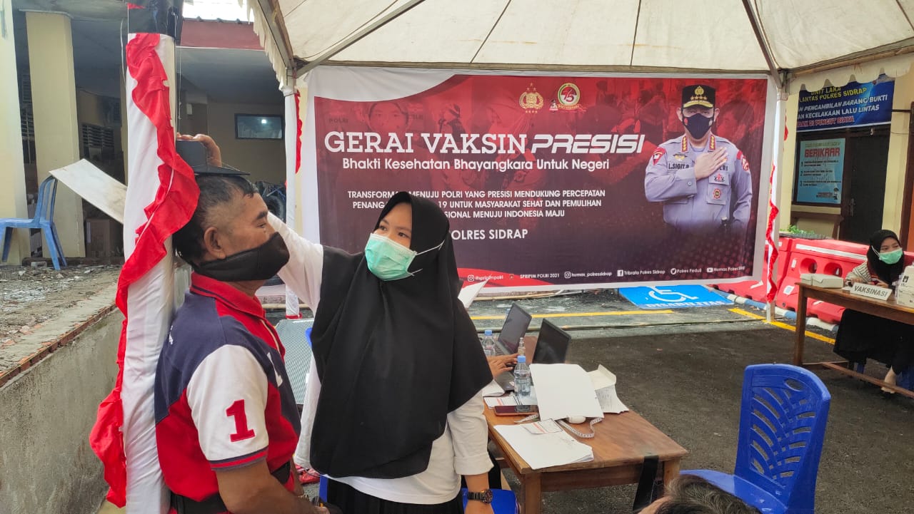 Sepekan, Sudah 752 Warga Divaksinasi di Gerai Presisi Satlantas Polres Sidrap