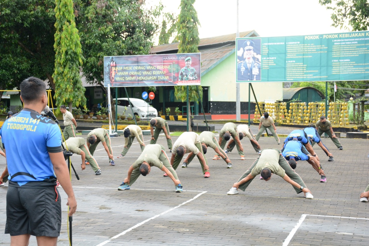 Danrem 141 Ajak Personil dan ASN Jaga Kebugaran Tubuh