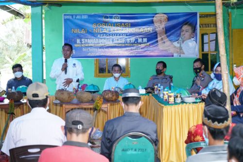 Sosialisasi Nilai-nilai Kebangsaan di Desa Tondongkura Pangkep, Ini Pesan Moril H.Syaharuddin Alrif