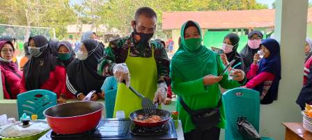 Lomba Masak Mewarnai HUT TNI Ke-76 Di Kodim 1426 Takalar