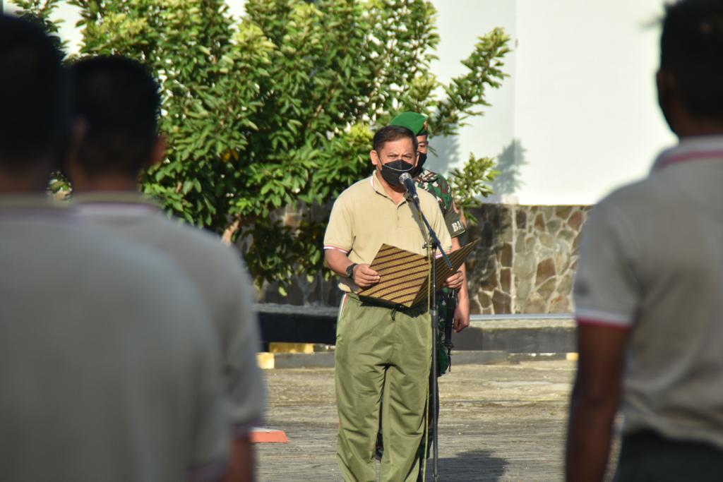 Diawali Apel Pengarahan, Personil Korem 141 Toddopuli Olahraga Jaga Kebugaran