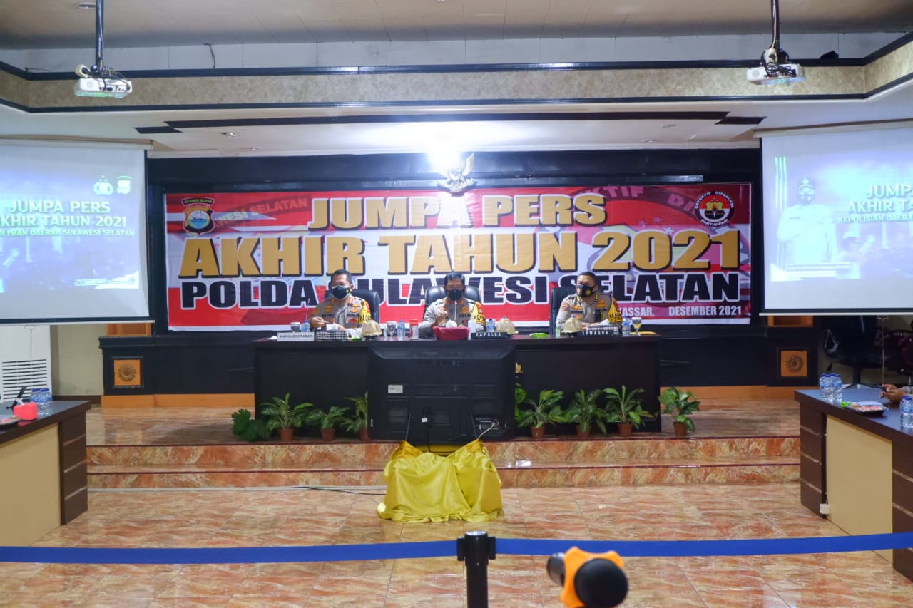 Pimpin Release Akhir Tahun 2021, Kapolda Sulsel Sebut Capaian Vaksinasi di Sulsel Over Target