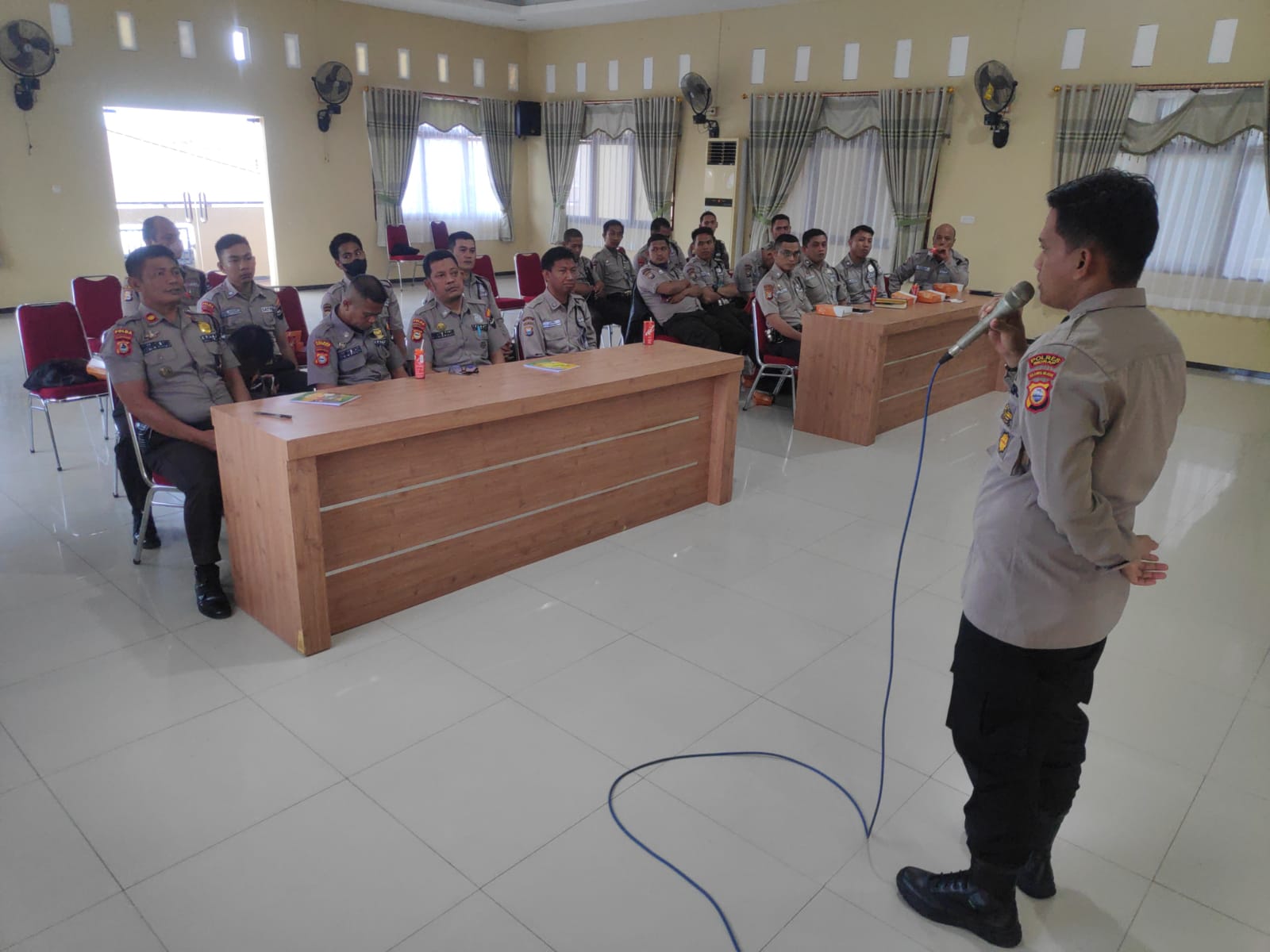 Pembinaan Kemampuan dan Sosialisasi Perpol Nomor 04 2020, Satpam Jajaran Polres Sidrap Diberi Pemahaman