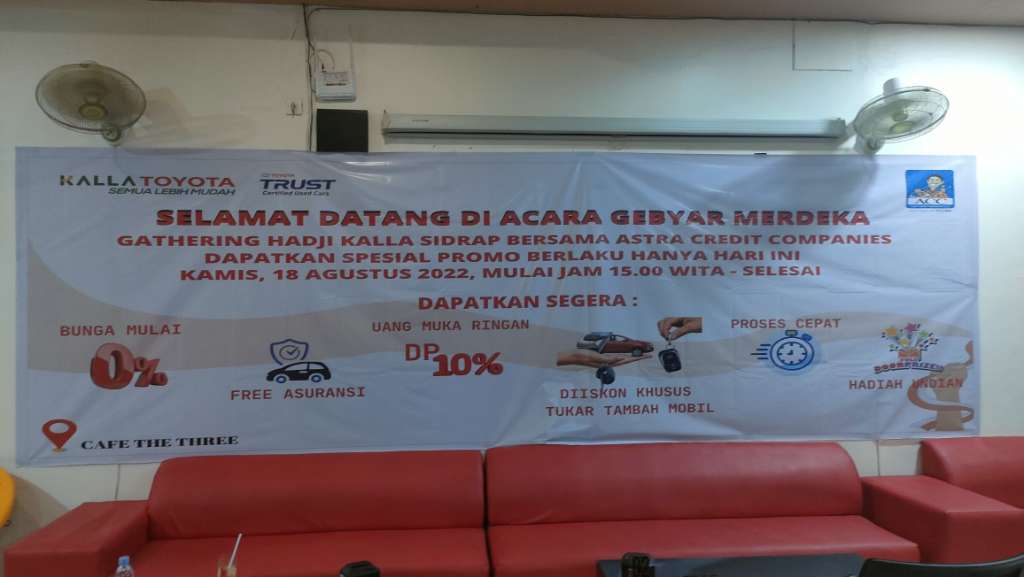 Mau Harga Promo Mobil? Ayo Buruan Hadiri Gebyar Merdeka Brand Toyota di Cafe The Three Sidrap