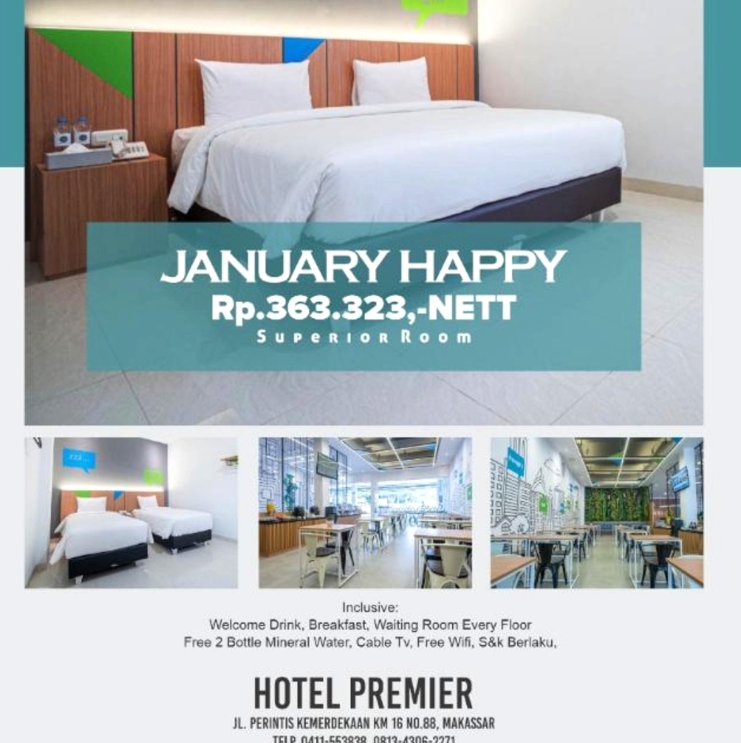 Hotel Premier Makassar Hadirkan Promo Menarik di Bulan Januari, Menginap Mulai Rp 363 Ribu